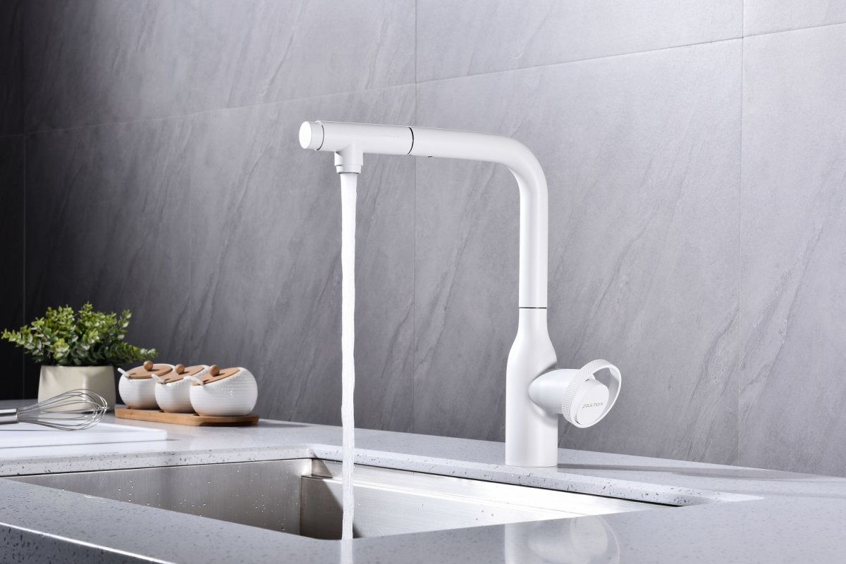 Смеситель для кухни Paulmark URBAN, белый матовый, Ur213104-WH