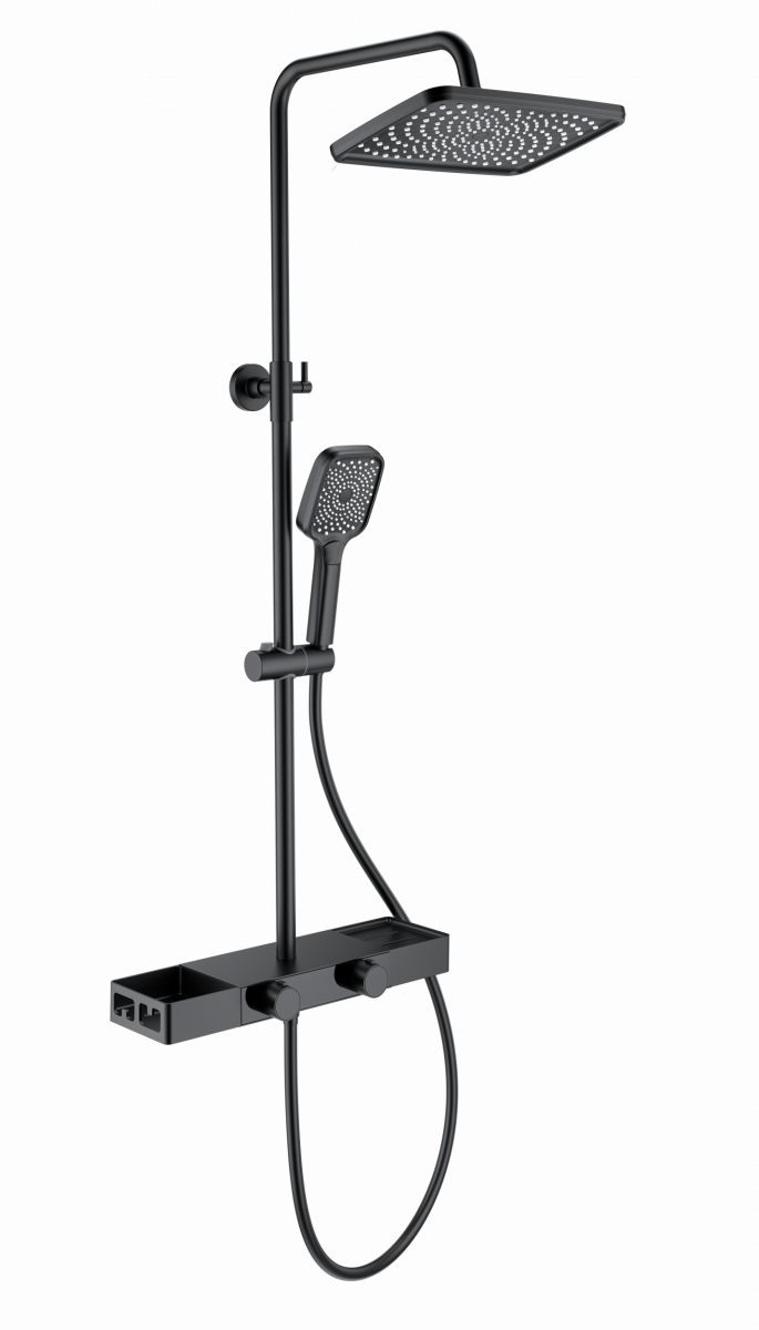 Душевая система WONZON & WOGHAND Shelf, Черный матовый (WW-B3552-MB)