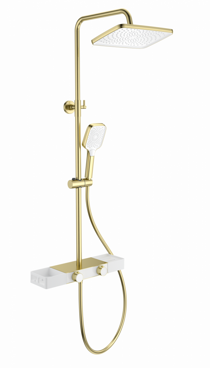 Душевая система WONZON & WOGHAND Shelf, Брашированное золото (WW-B3552-BG)