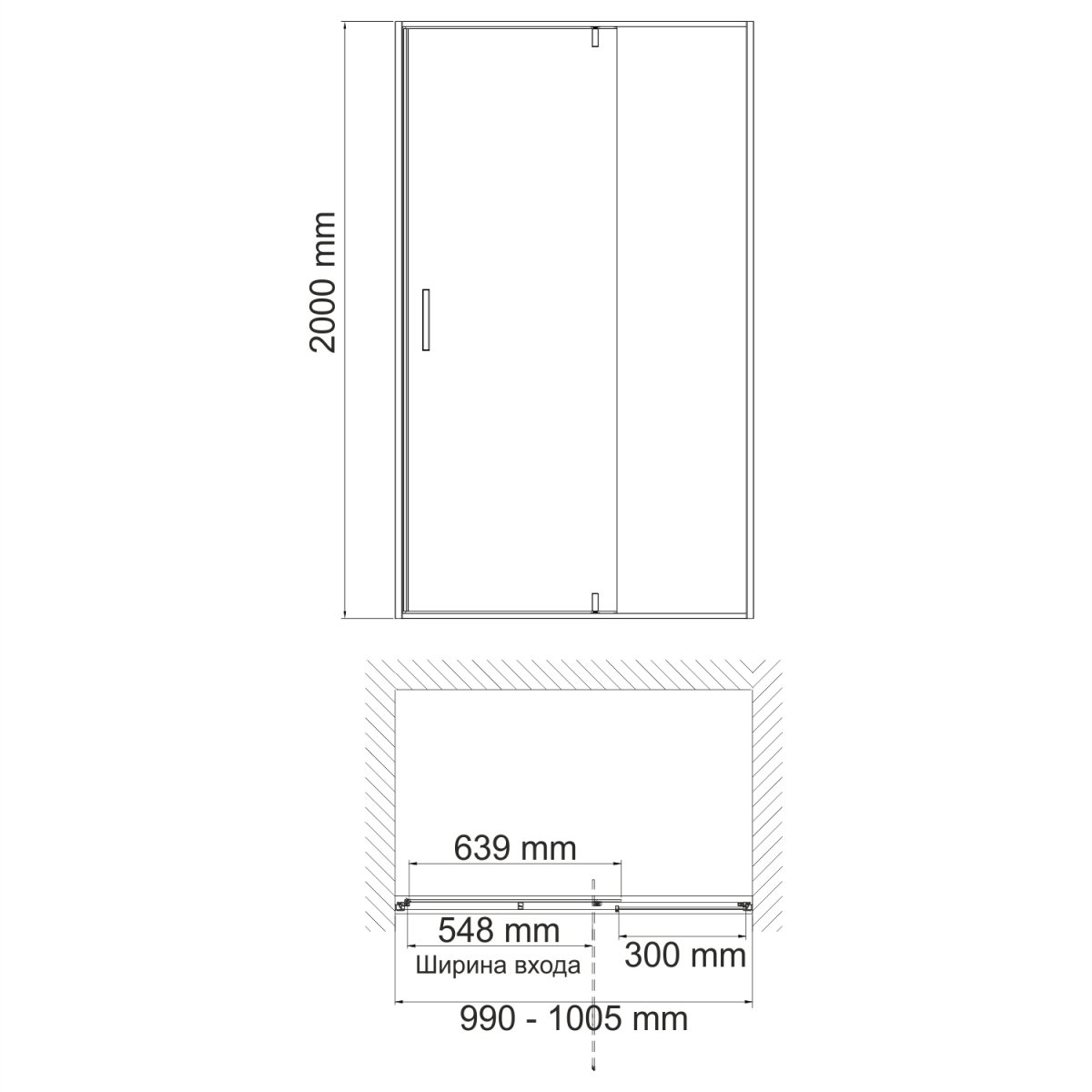 Душевая дверь WasserKraft 74P12