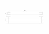 Полотенцедержатель двойной WONZON & WOGHAND FLAT, Хром (WW-9711-45CM)