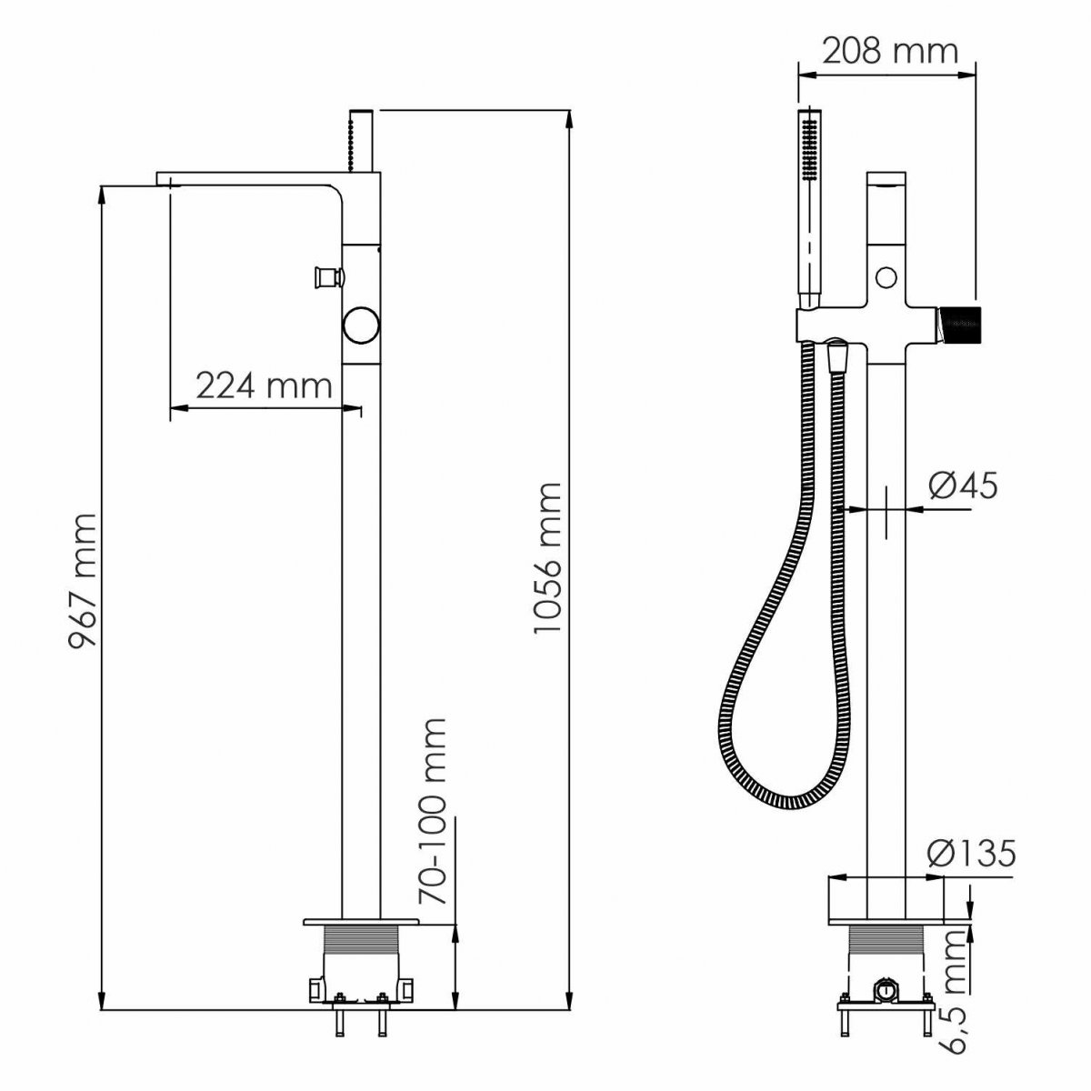 Смеситель для ванны и душа WasserKraft 8821