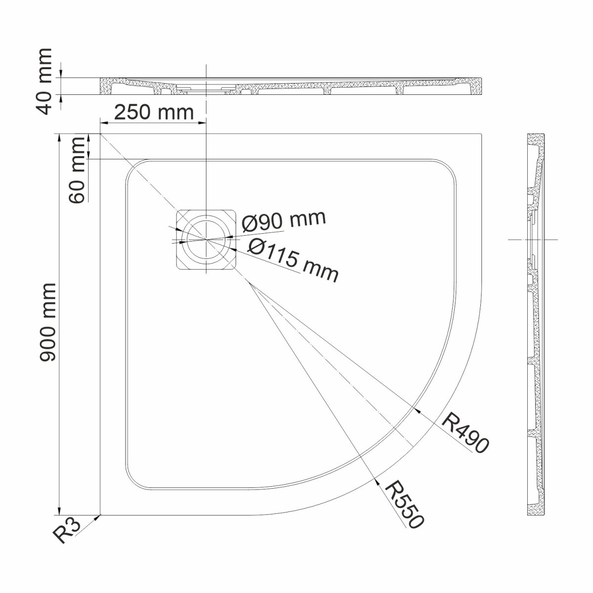 Душевой поддон WasserKraft 58T01