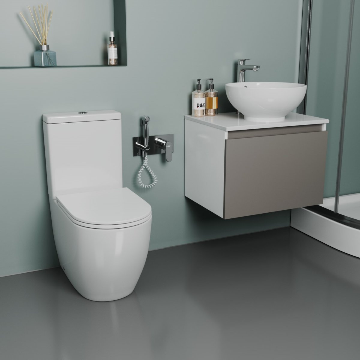 Унитаз напольный безободковый D&K Matrix DT1397016, белый