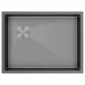 Мойка кухонная Paulmark NEXT-SKEW 58-L UNI, вороненая сталь, 580х440мм, PM885844-L-GM