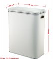 Корзина для белья Geralis NCWH-B Ромб белый, кант хром, стандартная