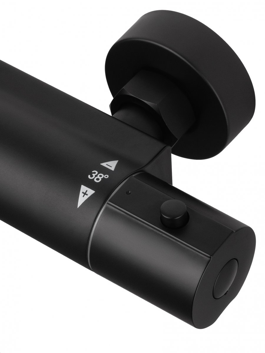 Смеситель для душа с термостатом WONZON & WOGHAND INN 6, Черный матовый  (WW-B2029-A-MB)