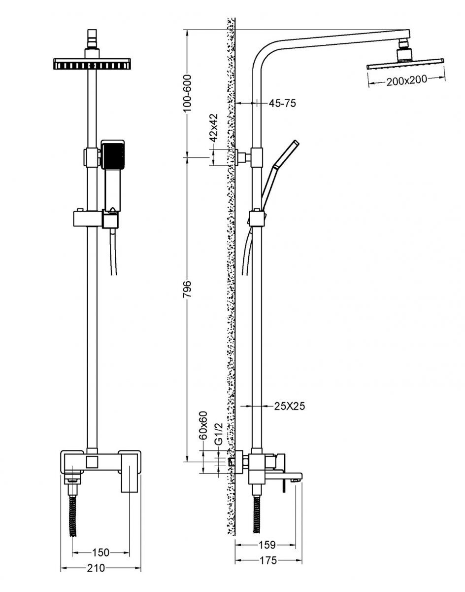 Душевая система TIMO Selene SX-2013/03, черный