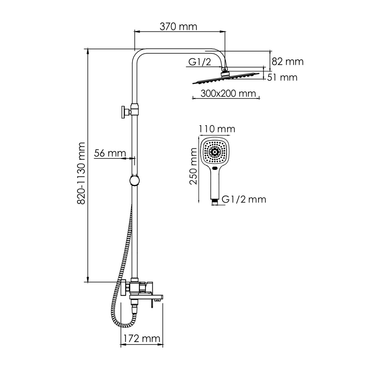 Душевая система Wasserkraft A177.069.065.010.CH