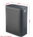 Корзина для белья Geralis PBH-Bb PUNTO черная,черный каркас. кант хром, стандартная