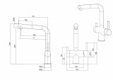 Смеситель кухонный OULIN OL - 8026 Satin, смеситель кухонный