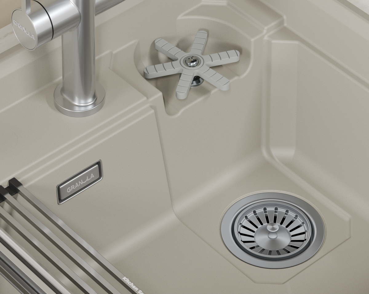 Мойка для кухни Granula Kitchen Space Rinzer 5807R креман, 58х52 см, прямоугольная