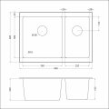 Кухонная мойка EMAR EMQ-2665.PL гранитная мойка, Оникс