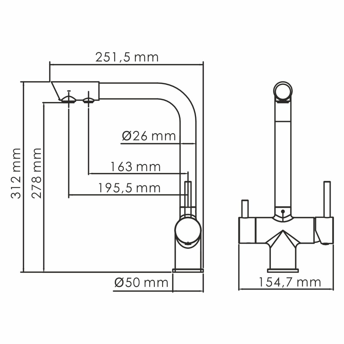 Смеситель для кухни WasserKraft под фильтр A8367