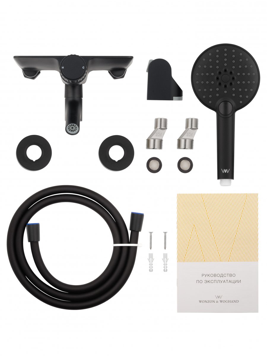 Смеситель для ванны с душем WONZON & WOGHAND CLICK, Черный матовый (WW-FE05L221-MB)