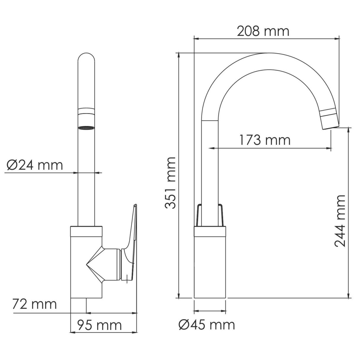 Смеситель для кухни WasserKraft Glan 6607