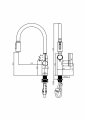 Смеситель кухонный OULIN OL - 8018 Black, смеситель кухонный с дозатором
