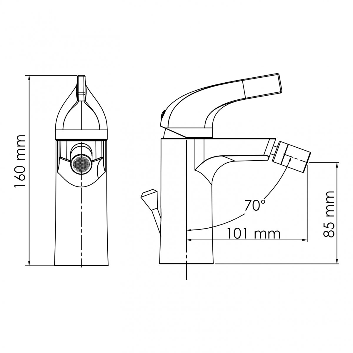Смеситель для биде с донным клапаном wasserKraft Sauer 7106