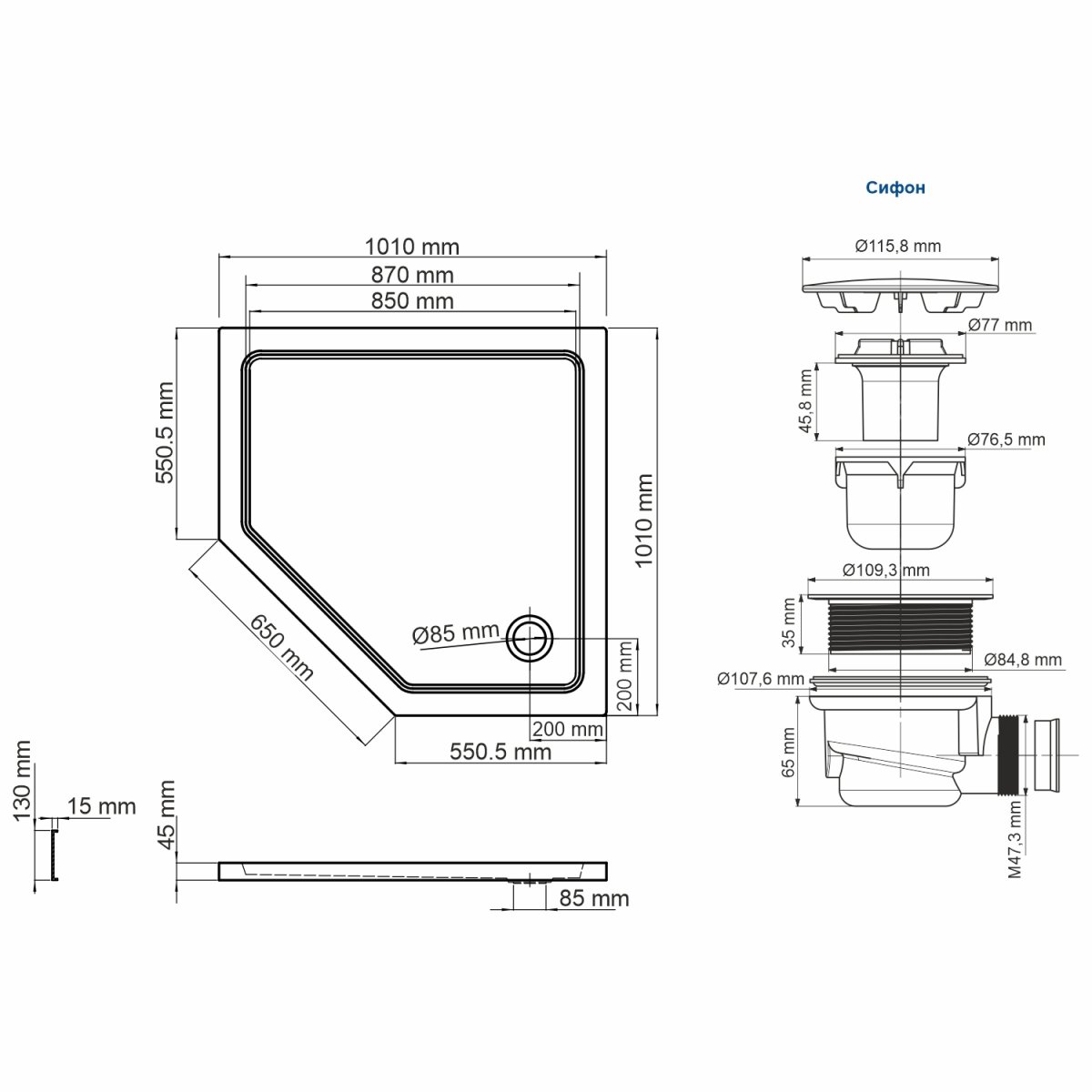 Душевой поддон WasserKraft 26T38