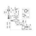 Арматура для одночашевых моек с прямоугольным переливом Omoikiri WK-1-LG, арт. 4956824