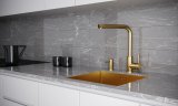 Смеситель для кухни Paulmark TWIN, брашированное золото, Tw213622-BG