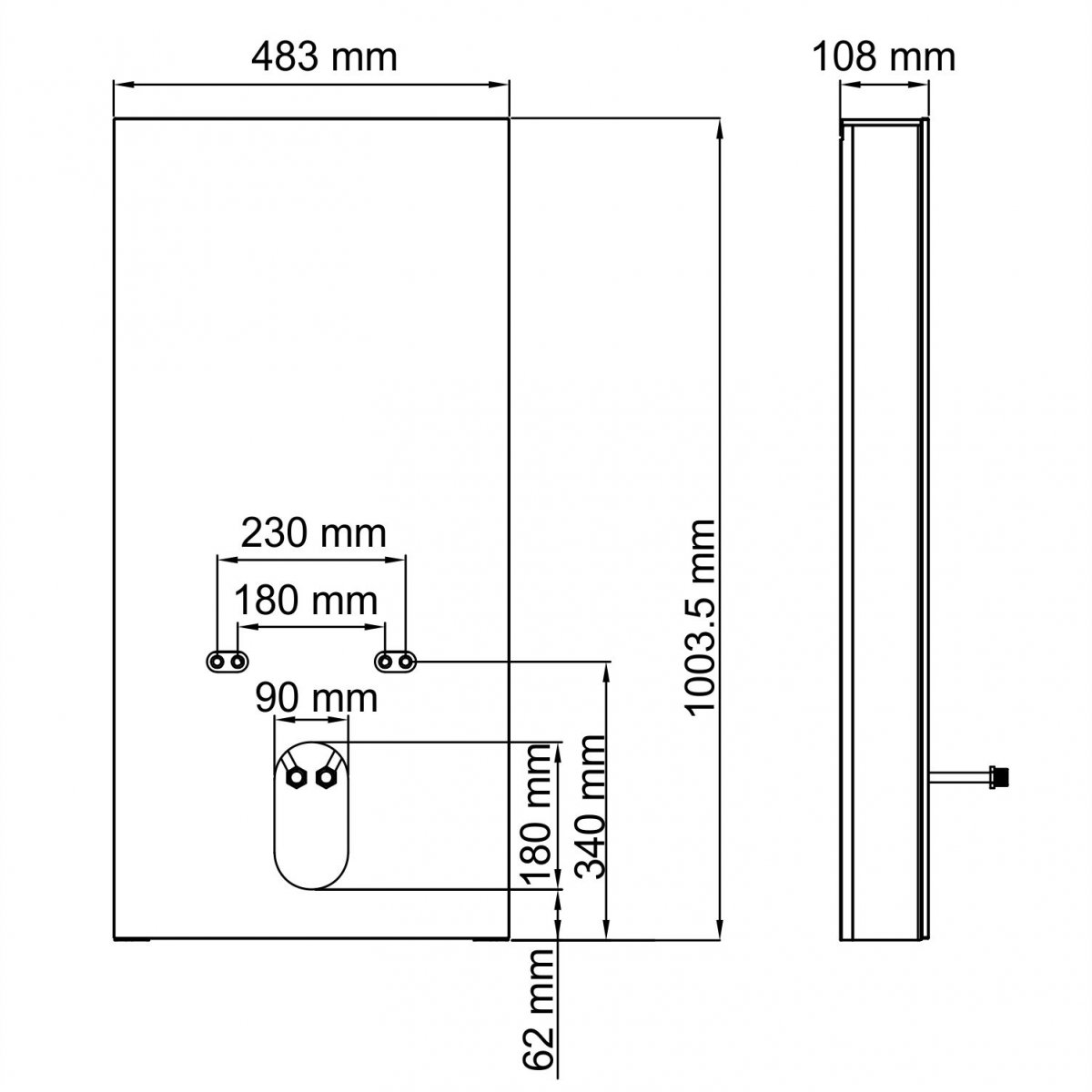 Пристенный модуль системы инсталляции для биде WasserKraft 86BDT.050.BL АКЦИЯ