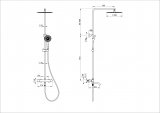 Душевая система с термостатом WONZON & WOGHAND STICK, Хром (WW-88739903-CR)