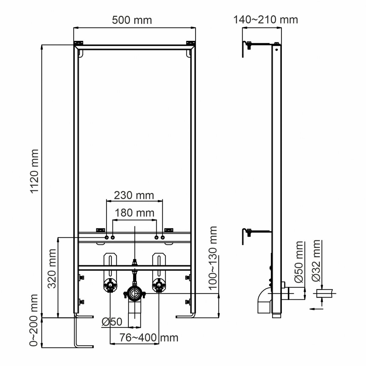 Система инсталляции для биде WasserKraft 10BDT.020