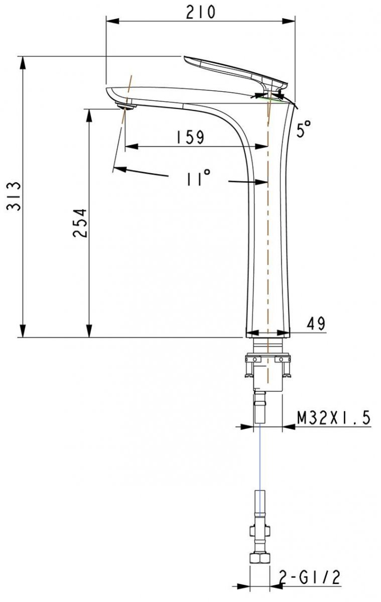 Смеситель для раковины TIMO Helmi 4011/03F, черный