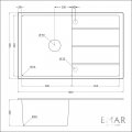 Кухонная мойка EMAR EMQ-1800.Q гранитная мойка, Морион