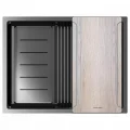 Кухонная мойка Paulmark NEXT-MULTI SINK 58-L UNI, вороненая сталь, выпуск слева, 580х450мм, PM785845-L-GM