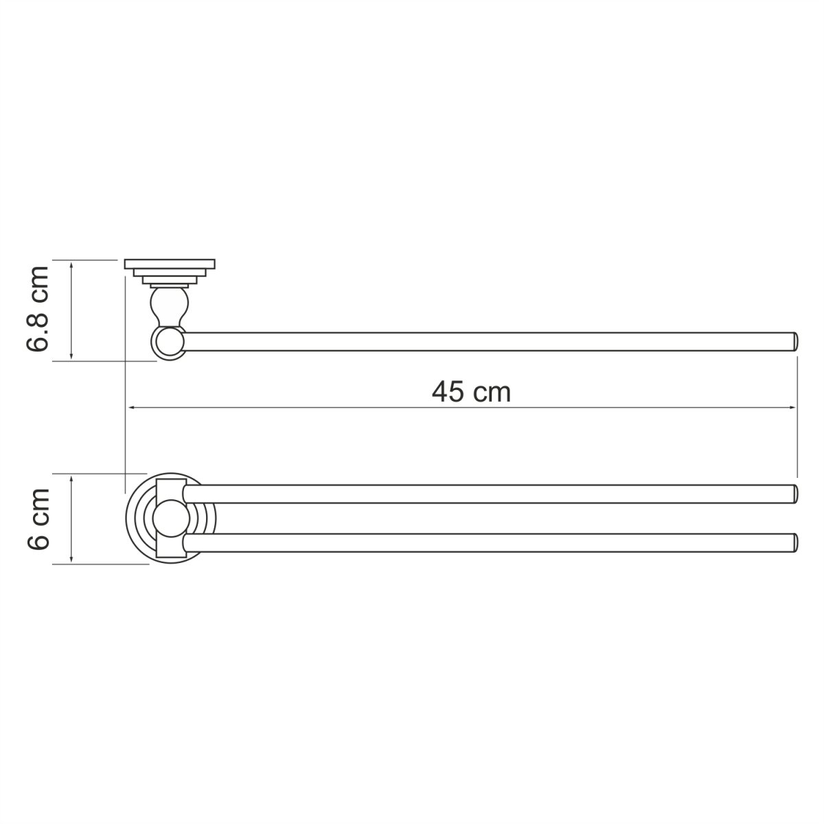 WasserKRAFT Ammer K-7031 Держатель полотенец двойной