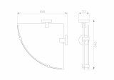 Стеклянная полка для ванной угловая WONZON & WOGHAND EASY, Хром (WW-8117)