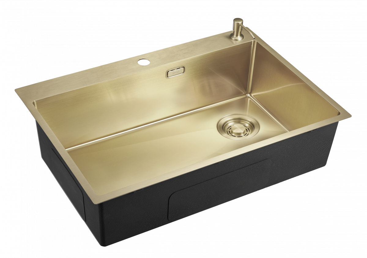 Мойка кухонная Emar EMB-660(TOP) PVD Golden, золото