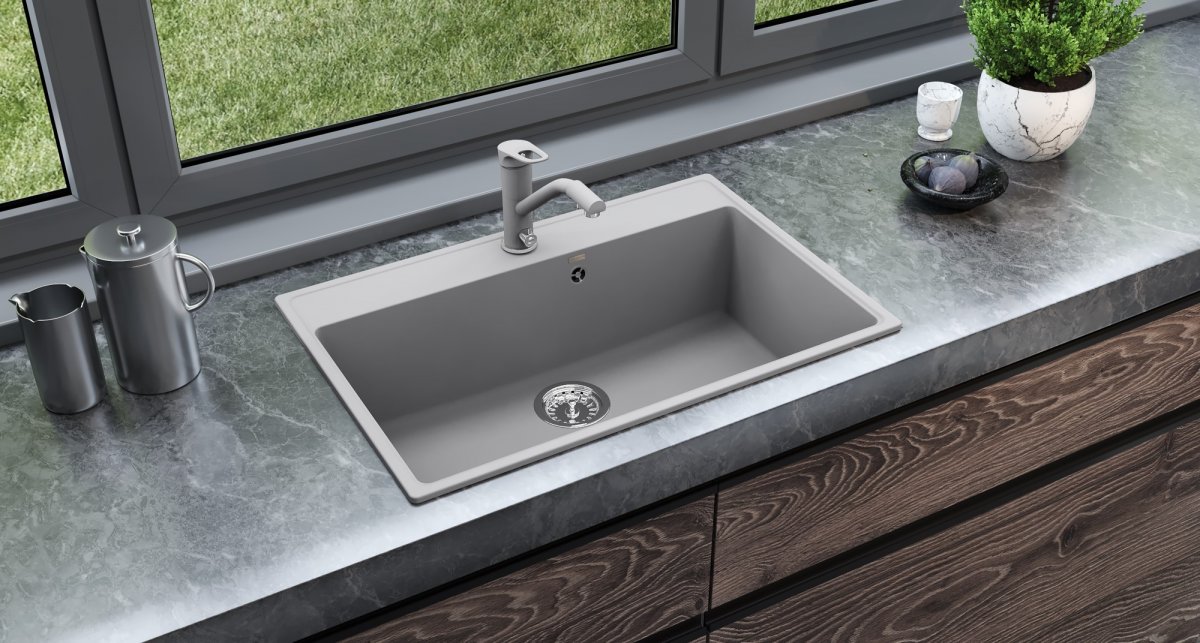 Кухонная мойка Ulgran Quartz Forte 760-05, бетон