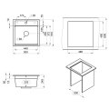 Мойка для кухни Granula Kitchen Space 5002i черный, 50х51 см, квадратная