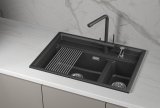 Мойка для кухни Granula Kitchen Space 7302i шварц, 73х51 см, прямоугольная
