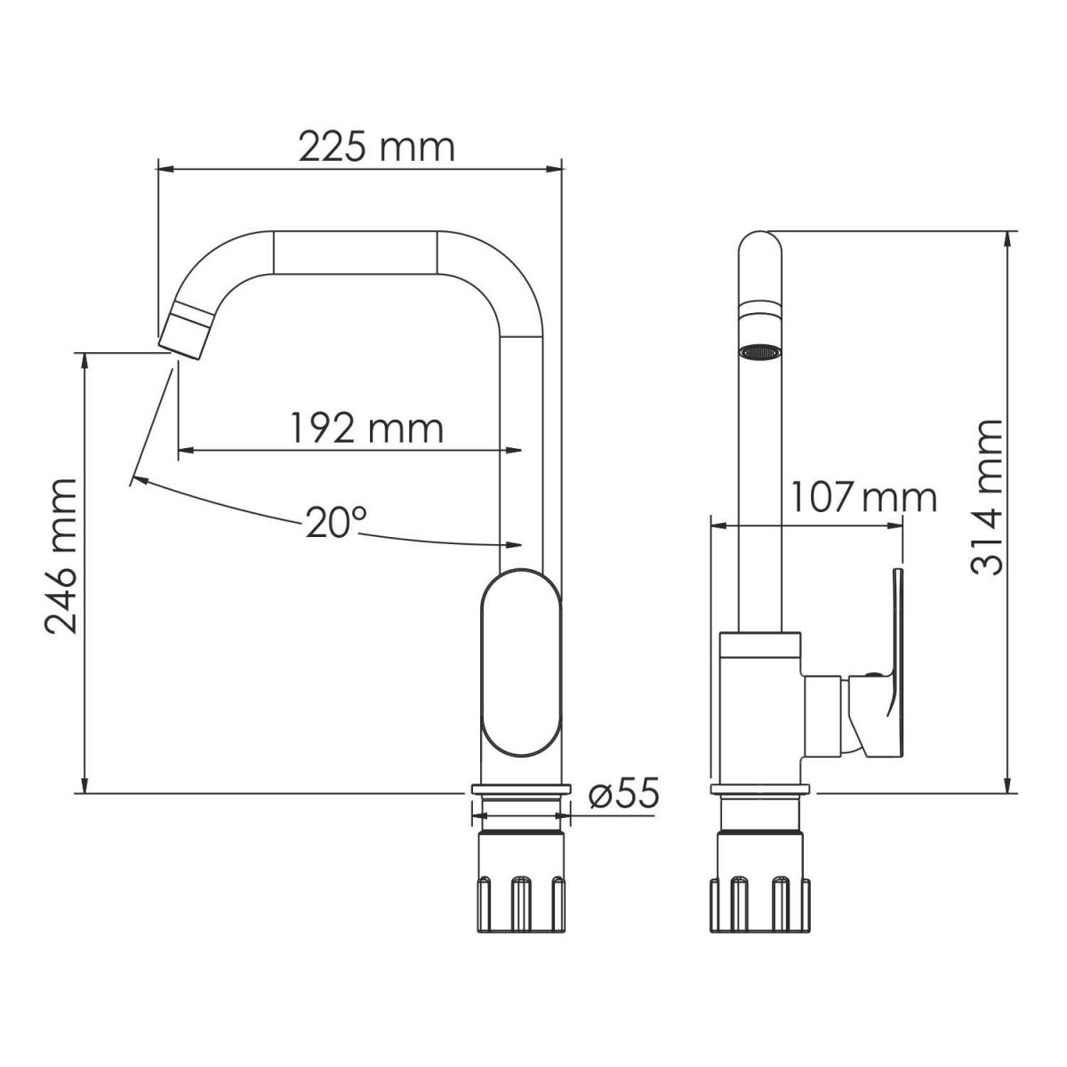 Смеситель для кухни WasserKraft Elbe A7407
