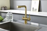 Смеситель для кухни Paulmark SERPENTINE, брашированное золото, Se213222-BG