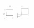 Стакан для зубных щеток с держателем WONZON & WOGHAND EASY, Хром (WW-8121)