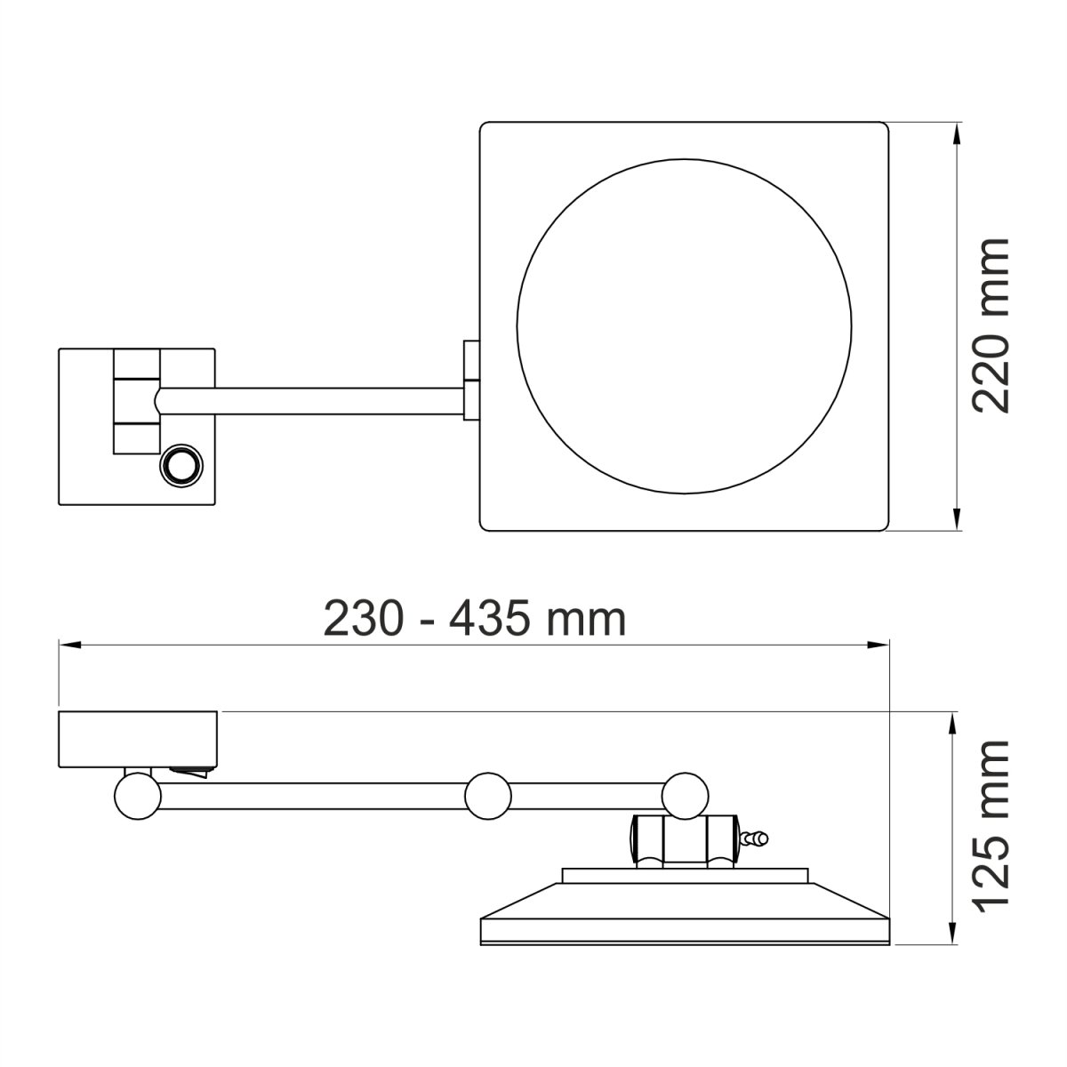 WasserKRAFT K-1008 Зеркало с LED-подсветкой, 3-х кратным увеличением