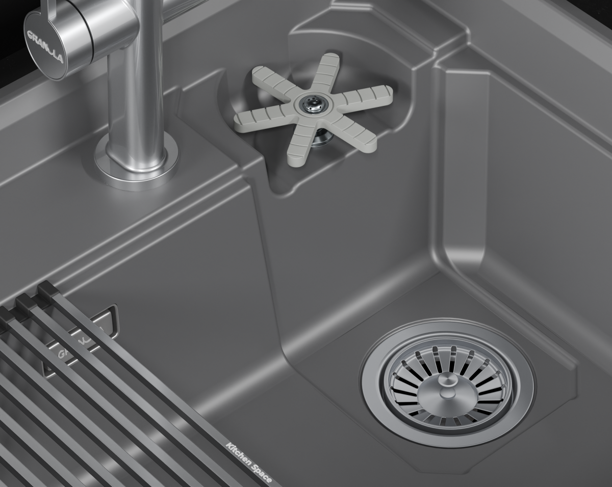 Мойка для кухни Granula Kitchen Space Rinzer 7308R алюминиум, 73х52 см, прямоугольная