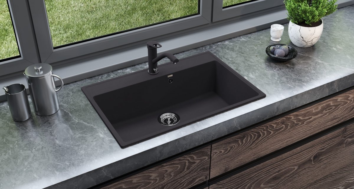 Кухонная мойка Ulgran Quartz Forte 760-07, уголь