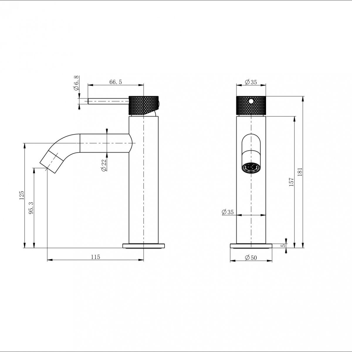 Смеситель для раковины WONZON & WOGHAND, Хром (WW-H1061-CR)
