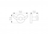 Двойной крючок для ванной WONZON & WOGHAND EASY, Хром (WW-8125)