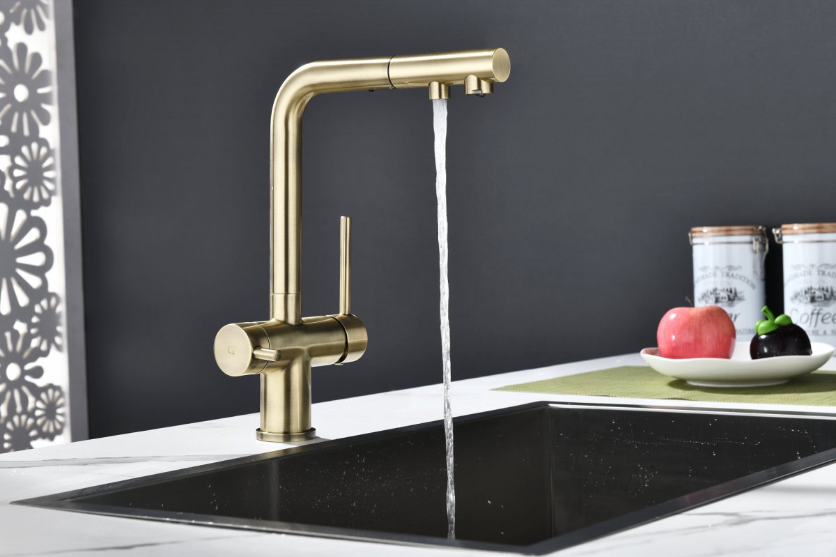 Смеситель для кухни Paulmark SERPENTINE, бронза, Se213222-BR