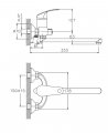 Смеситель для ванны Cron CN2321, хром