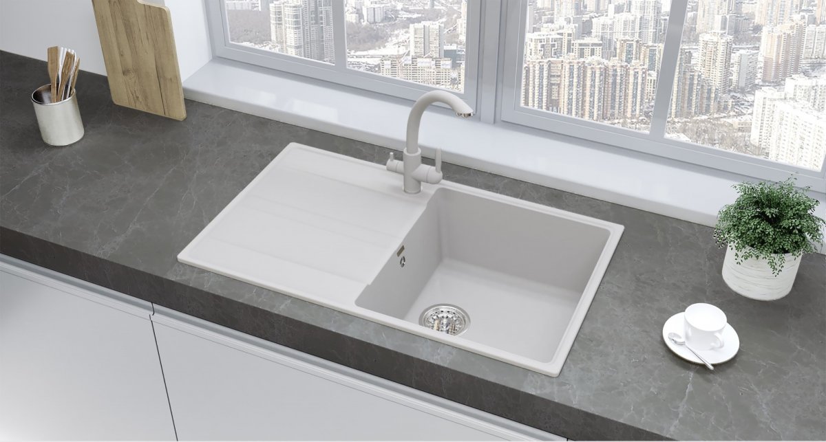 Кухонная мойка Ulgran Quartz Prima 850-04, платина