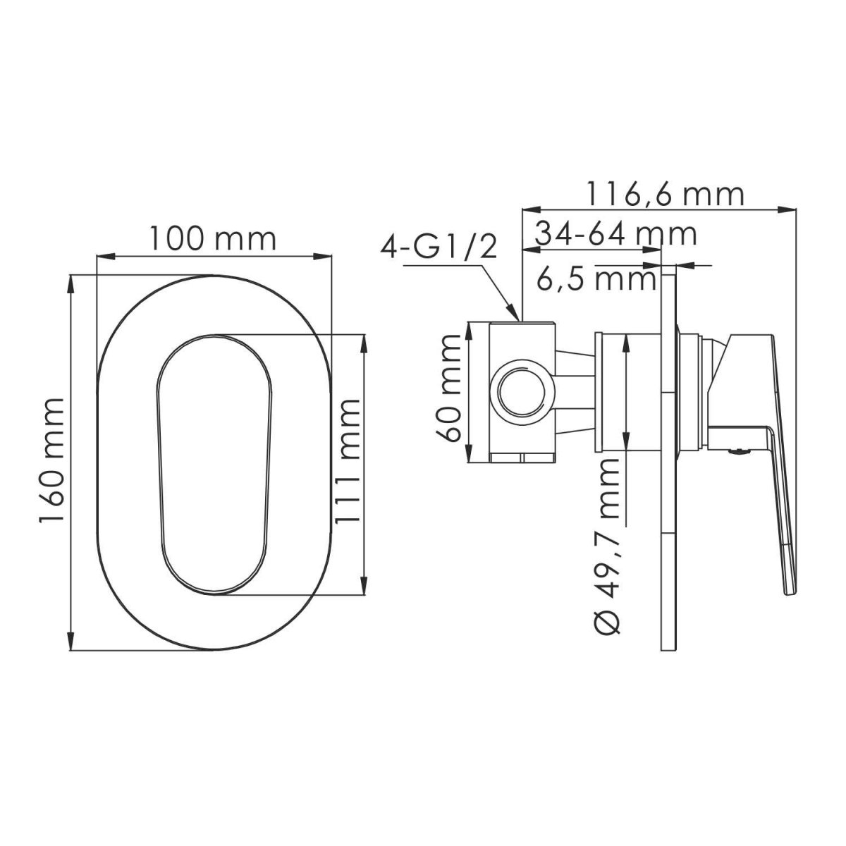 Смеситель для душа WasserKraft 5351