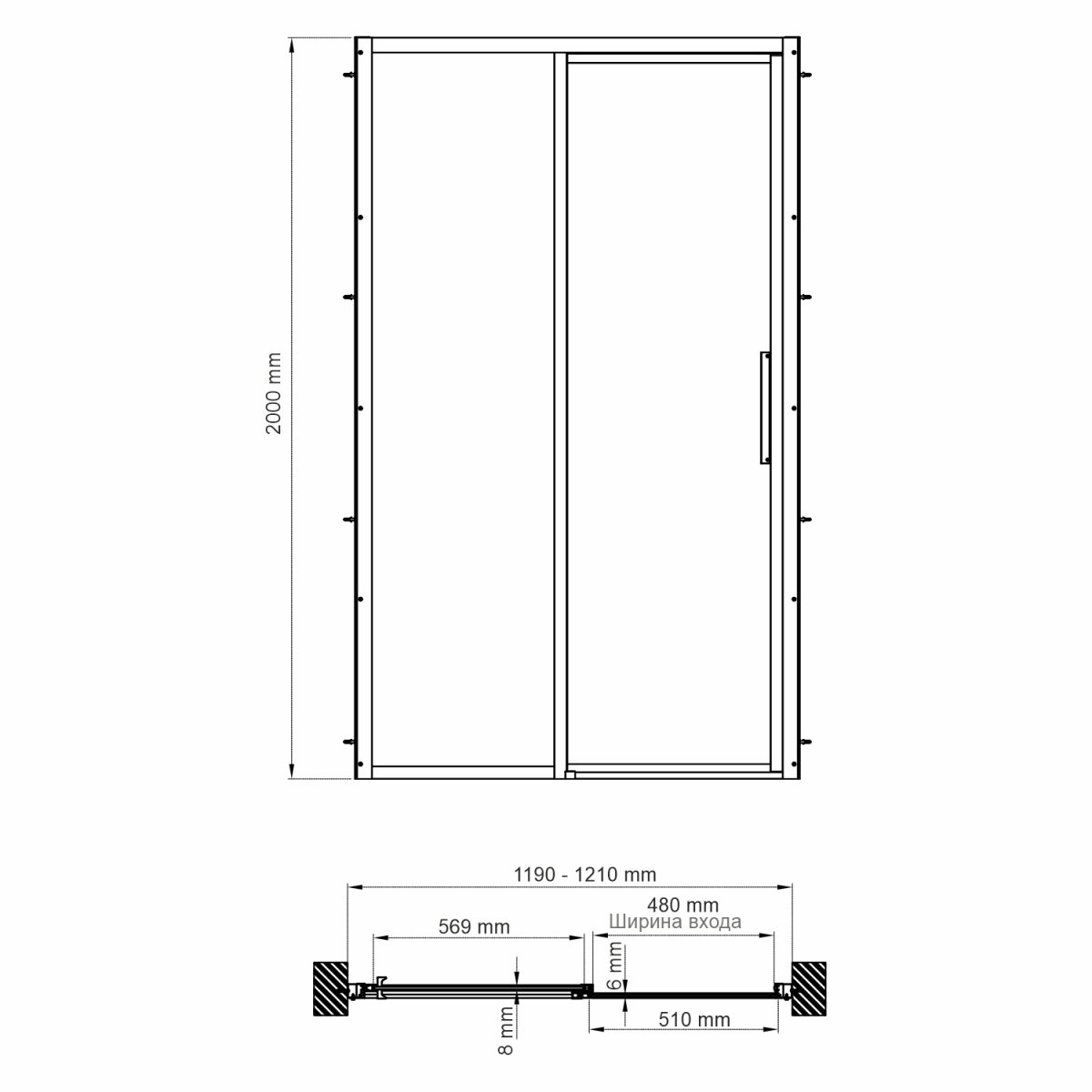 Душевая дверь WasserKraft 32S05L